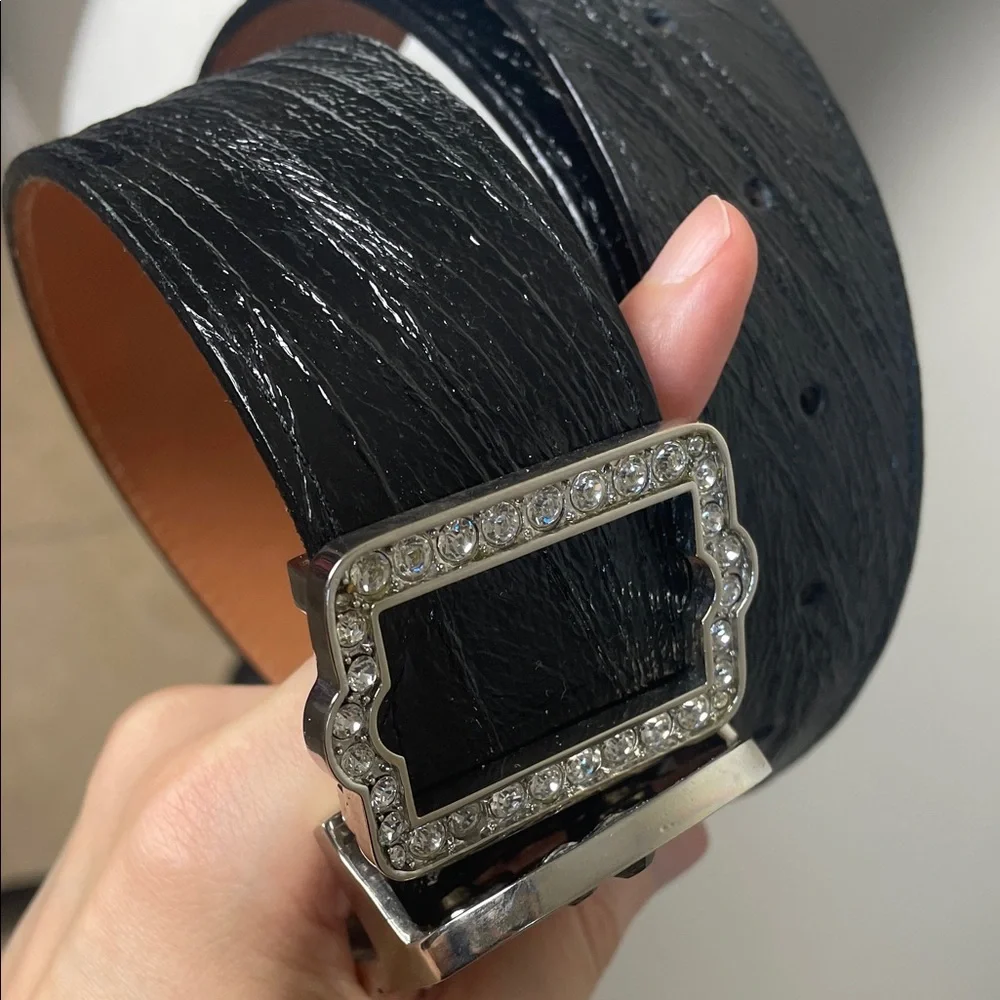 NEW Black Belt with Crystal Embellished Buckle